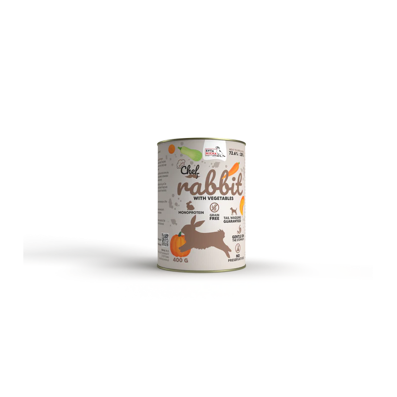 Syta Micha Królik z warzywami 400g – naturalna karma mokra dla psa