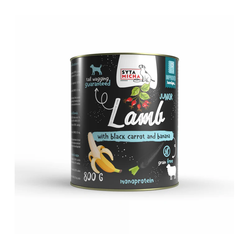Syta Micha puppy lamb with black carrot and banana 800g – wet food for puppies