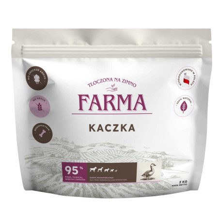 Farma Kaczka tłoczona na zimno 2kg – sucha karma dla psa