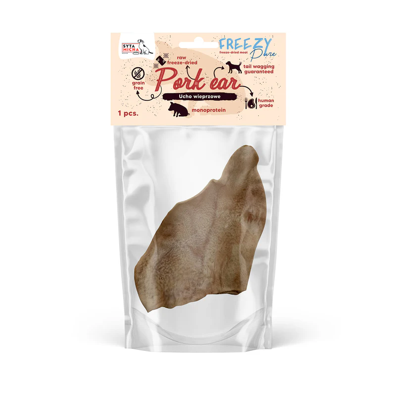 Syta Micha 100% freeze-dried pork ear 1 pc – natural dog chew