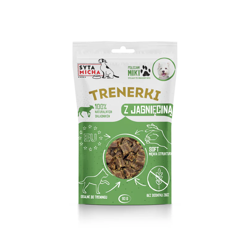 Syta Micha Trenerki z jagnięciną 80g – przysmaki treningowe dla psa
