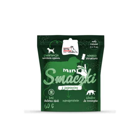 Syta Micha Mini smaczki z jagnięciny 60g – naturalne przysmaki dla psa