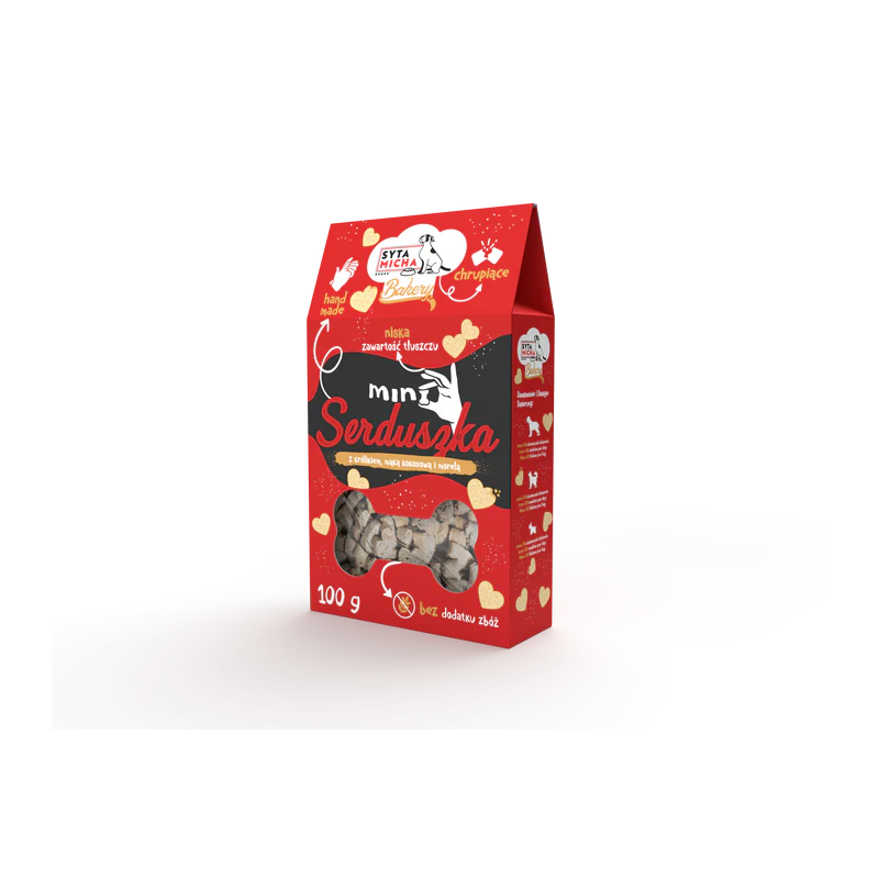 Syta Micha mini heart cookies with rabbit and apricot 100g – dog treats