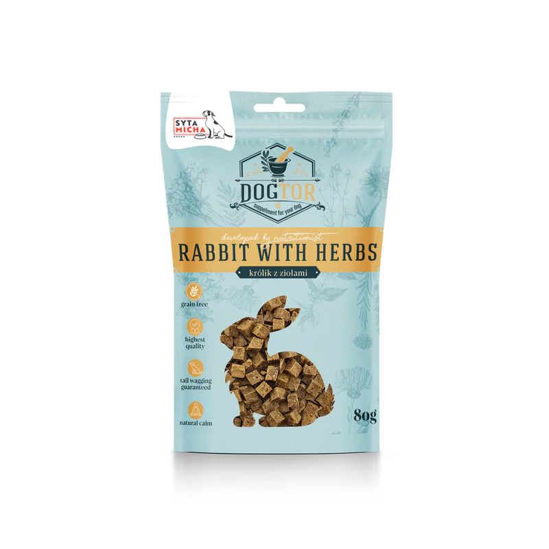 Syta Micha Dogtor rabbit with herbs 80g – dog treats