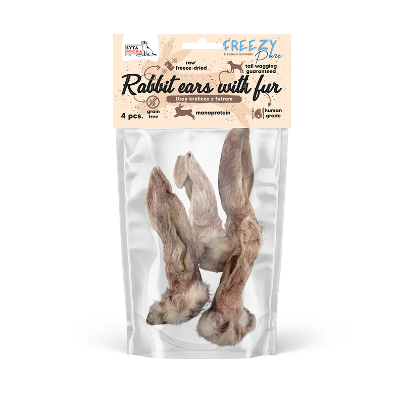 Syta Micha 100% freeze-dried rabbit ear 4pcs – natural dog treat