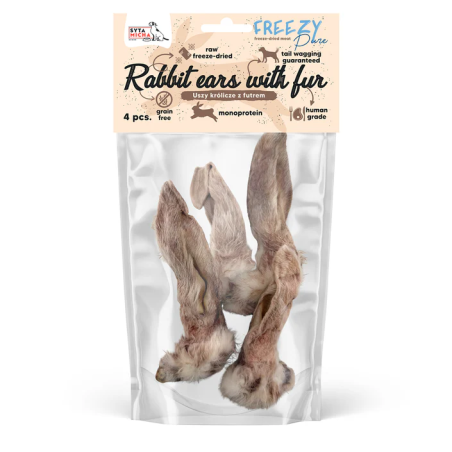 Syta Micha 100% freeze-dried rabbit ear 4pcs – natural dog treat