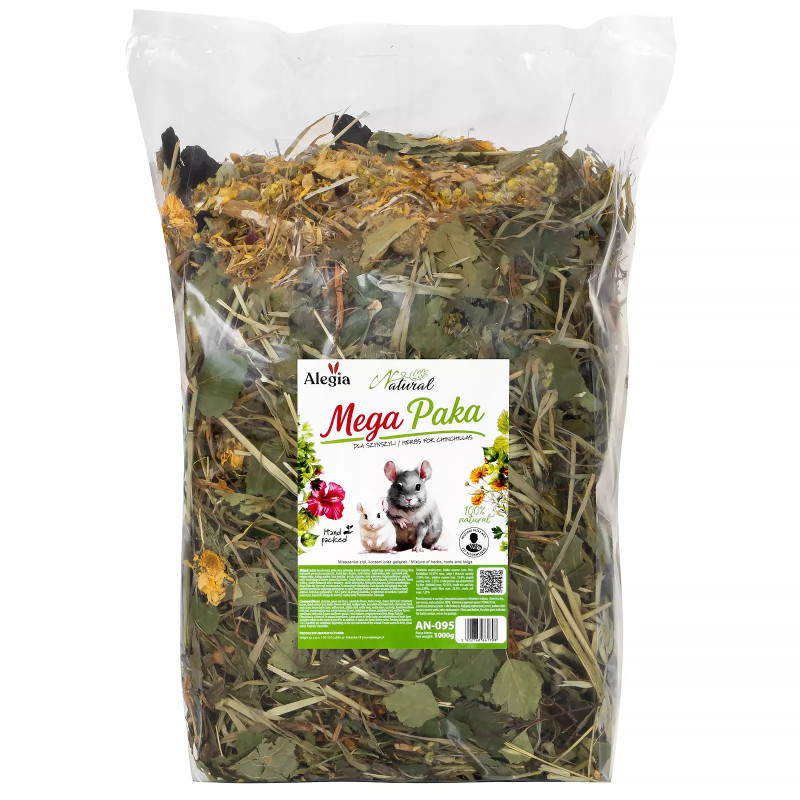 Alegia Natural Mega Paka dla Szynszyli 1000g – naturalna karma
