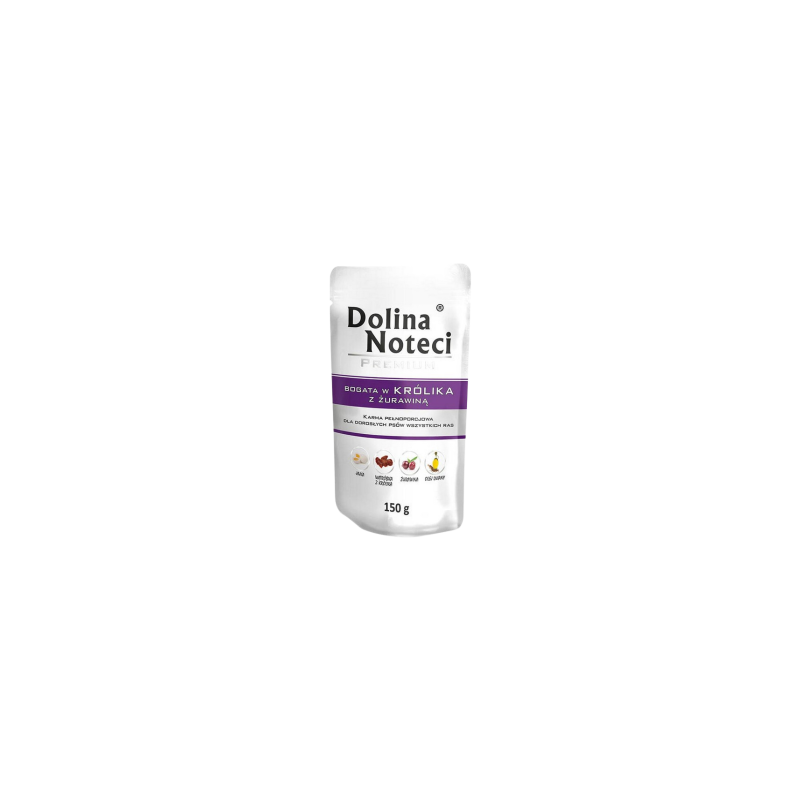 Dolina Noteci Premium królik z żurawiną 150g – karma mokra dla psa