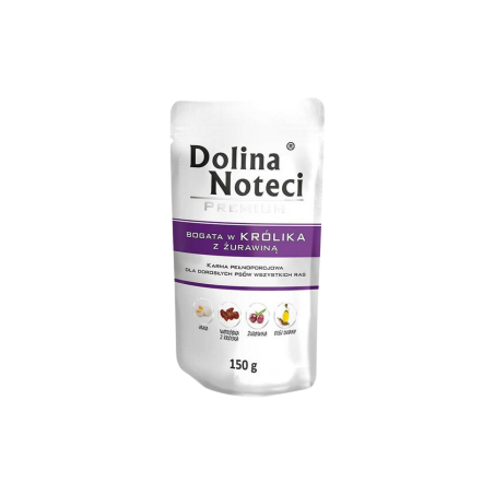 Dolina Noteci Premium królik z żurawiną 150g – karma mokra dla psa