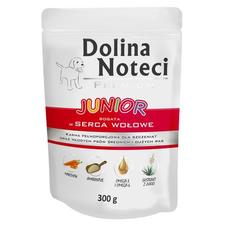 Dolina Noteci Premium Junior bogata w serca wołowe 300g – karma mokra dla szczeniąt