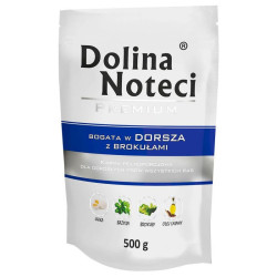 Dolina Noteci Premium dorsz z brokułami 500g – karma mokra dla psa