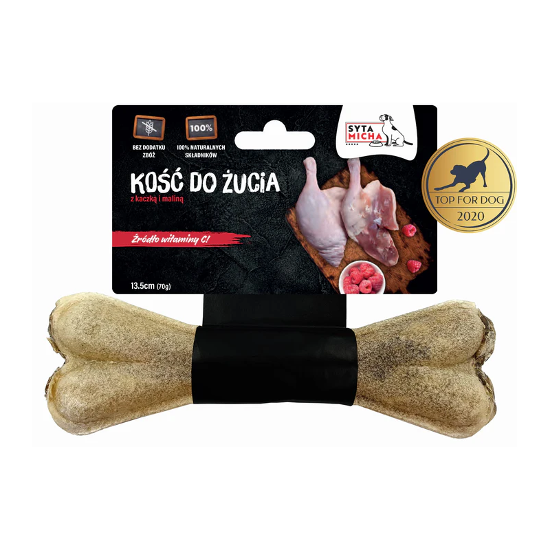 Syta Micha kość do żucia z kaczką i malinami 13,5 cm – przysmak dla psa
