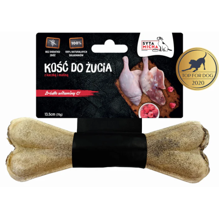 Syta Micha kość do żucia z kaczką i malinami 13,5 cm – przysmak dla psa