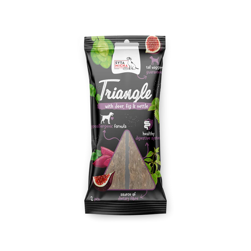 Syta Micha chew triangle deer with fig and nettle 2 pcs – dog treat