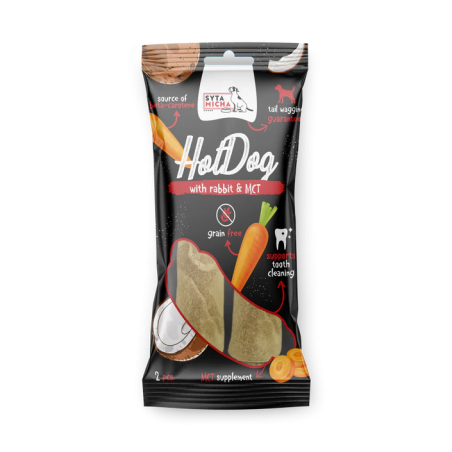 Syta Micha Hot Dog do żucia królik z MCT 2 szt. – przysmak dla psa