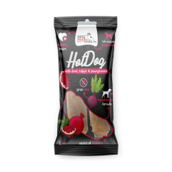 Syta Micha Hot Dog do żucia królik z granatem w skórze jelenia 2 szt. – przysmak dla psa