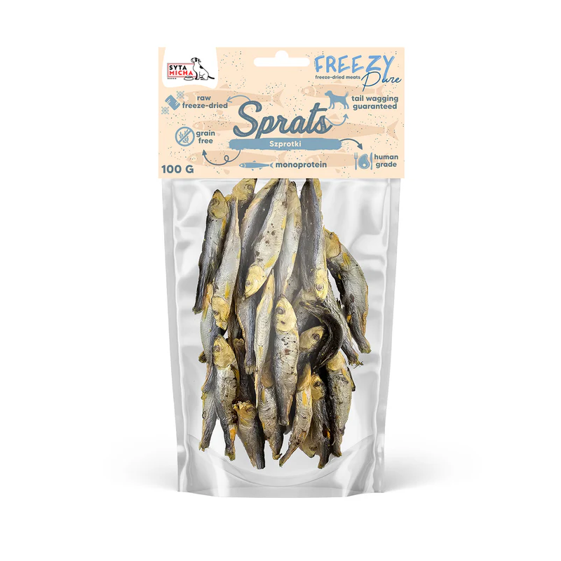 Syta Micha FREEZY Pure liofilizowane szprotki 100g – przysmak dla psa