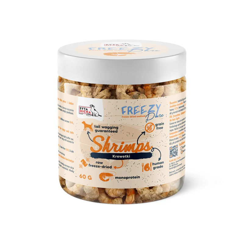 Syta Micha FREEZY Pure liofilizowane krewetki 60g – przysmak dla psa