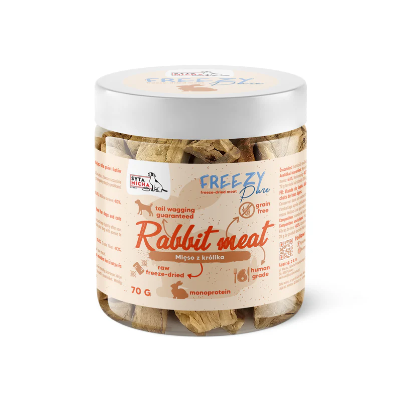 Syta Micha FREEZY Pure freeze-dried rabbit meat 70g – dog treats