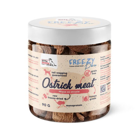 Syta Micha FREEZY Pure liofilizowane mięso strusia 90g – przysmak dla psa
