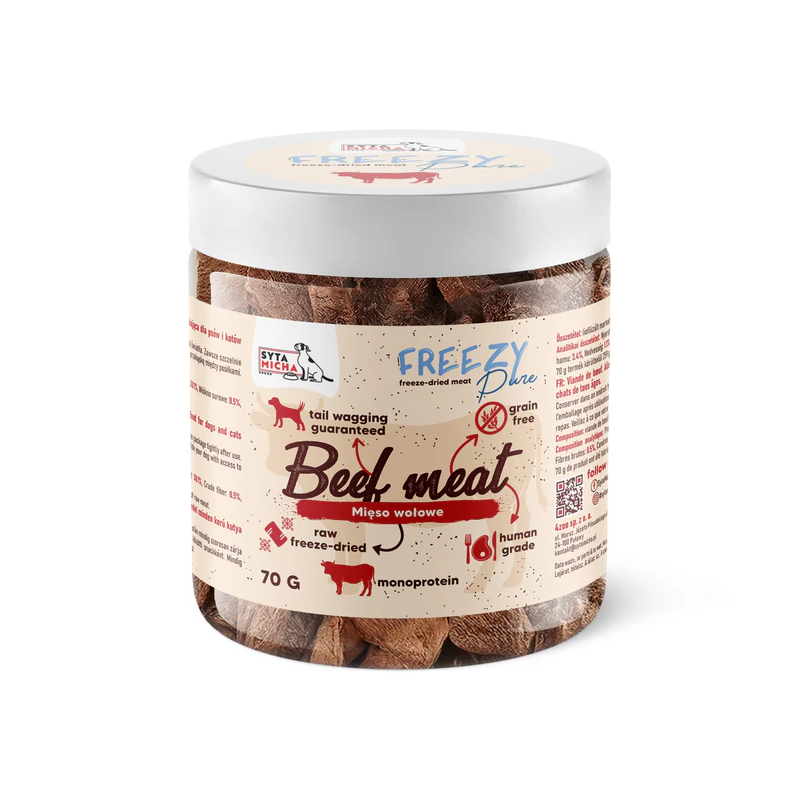 Syta Micha FREEZY Pure freeze-dried beef meat 70g – dog treats