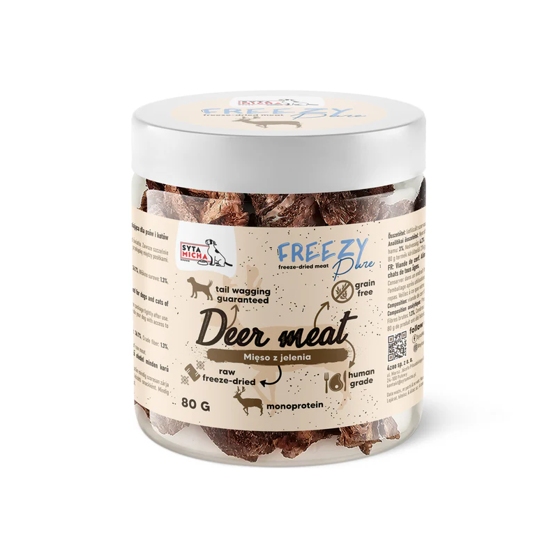 Syta Micha FREEZY Pure liofilizowane mięso z jelenia 80g – przysmak dla psa