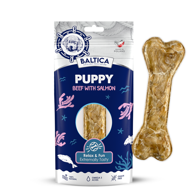Baltica EX Puppy Beef  Salmon chew bone – dog treat for puppies