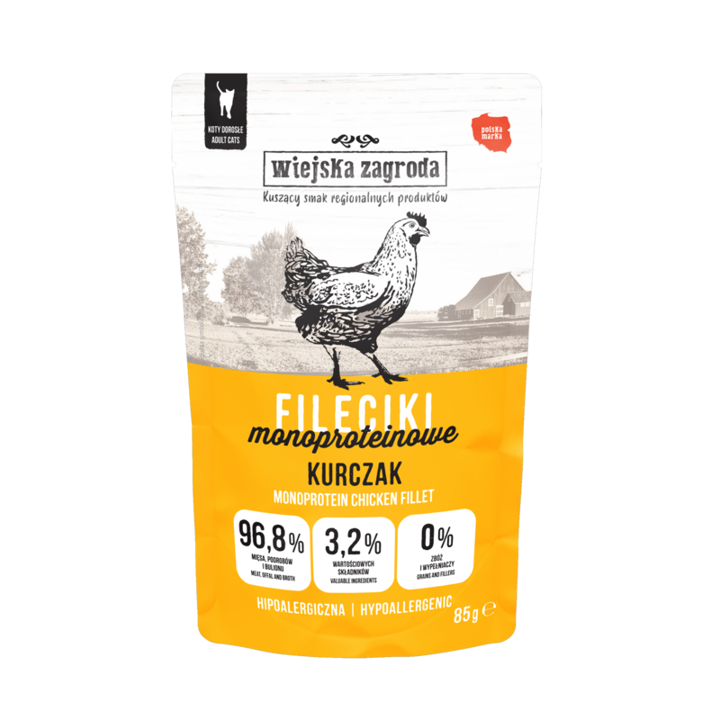 Wiejska Zagroda Chicken Fillets 85 g – wet food for adult cats