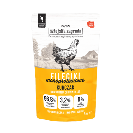Wiejska Zagroda Chicken Fillets 85 g – wet food for adult cats