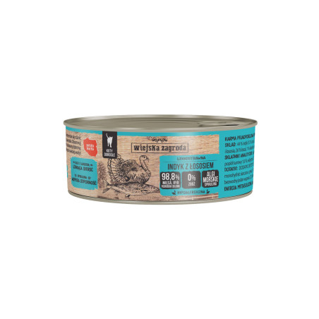 Wiejska Zagroda Turkey with Salmon 85 g – wet food for adult cats 
