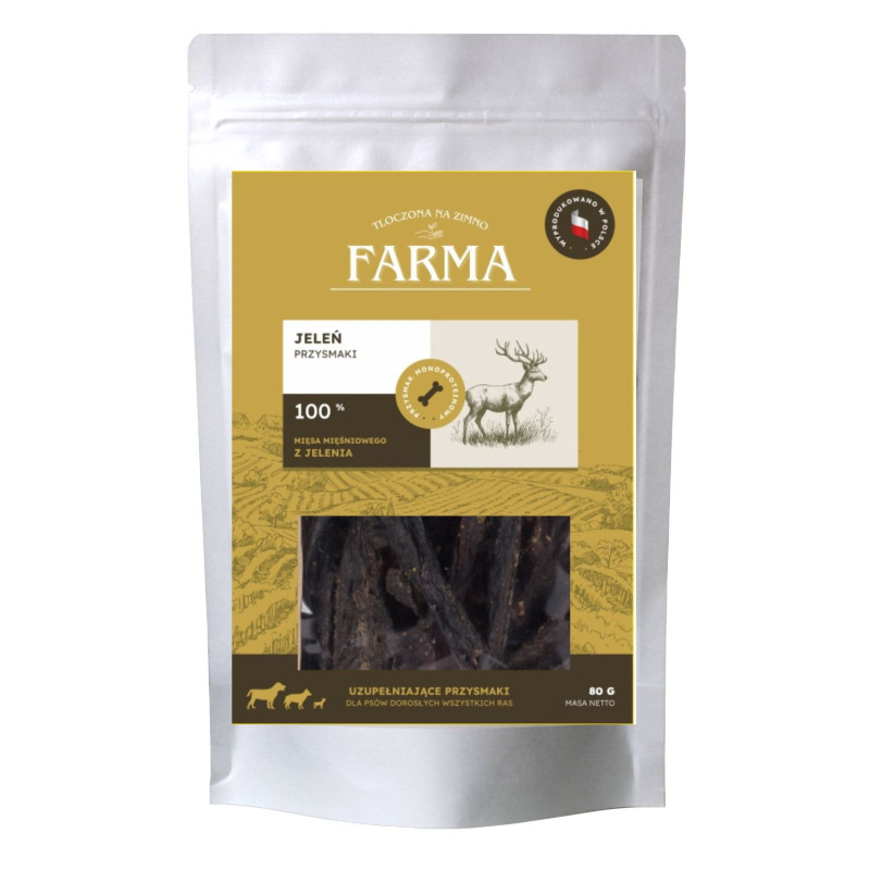 Farma Pies deer strips 80 g – natural dog treat