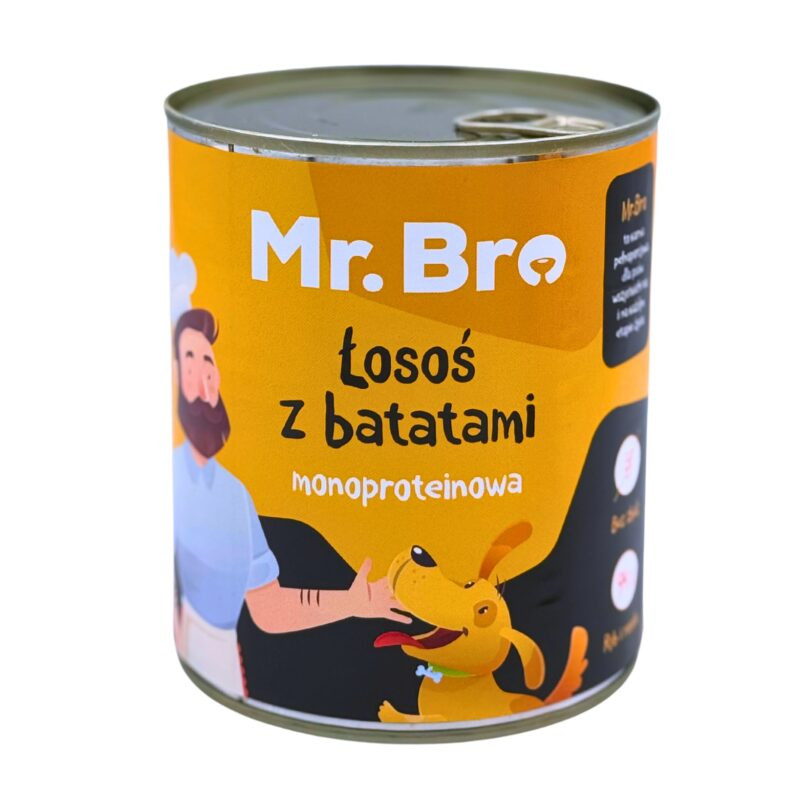 Mr.Bro salmon with sweet potatoes 800 g – wet dog food