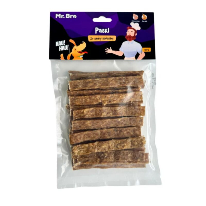 Mr.Bro Paski ze skóry końskiej 12 cm 30 szt. – naturalny gryzak dla psa