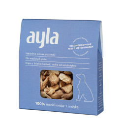 Ayla Medaliony z indyka liofilizowane 28 g – naturalny przysmak dla psa
