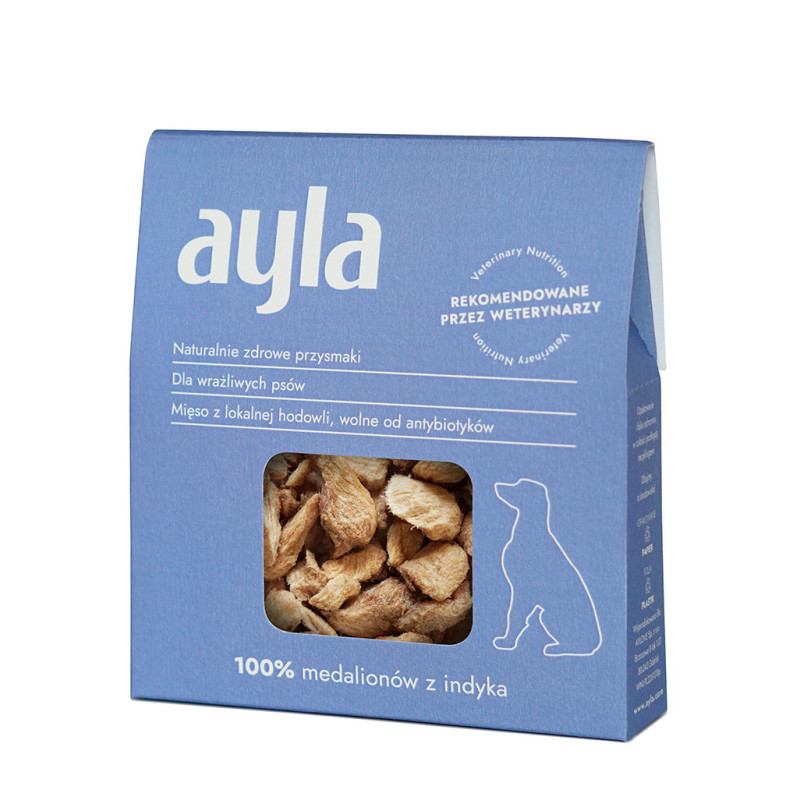 Ayla Medaliony z indyka liofilizowane 28 g – naturalny przysmak dla psa
