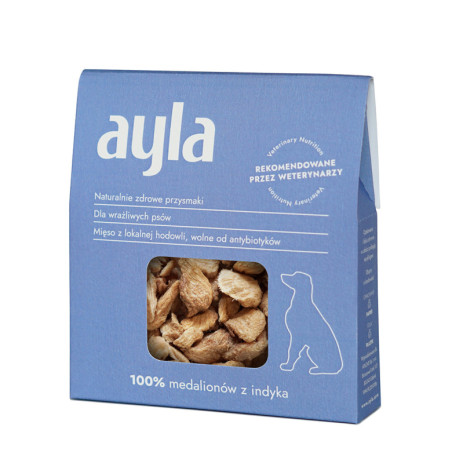 Ayla Medaliony z indyka liofilizowane 28 g – naturalny przysmak dla psa