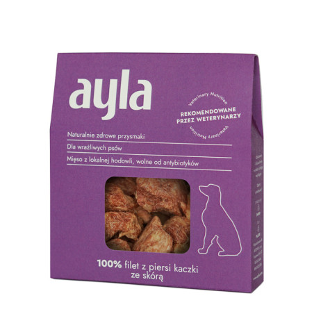 Ayla Filet z piersi kaczki ze skórą liofilizowany 28 g – naturalny przysmak dla psa