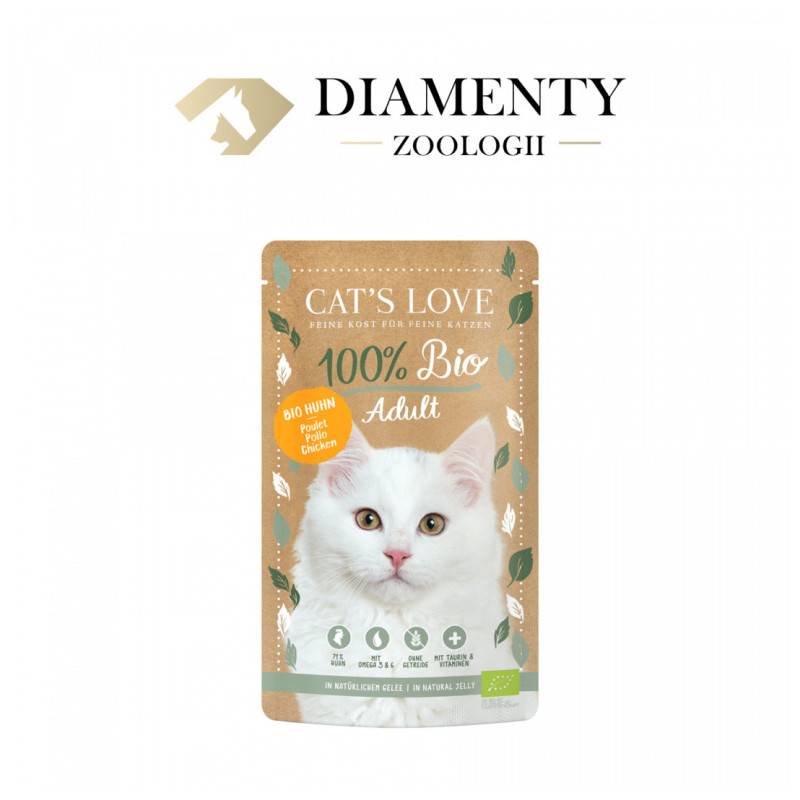 CAT'S LOVE Bio Chicken 100 g – karma mokra dla kota z ekologicznym kurczakiem
