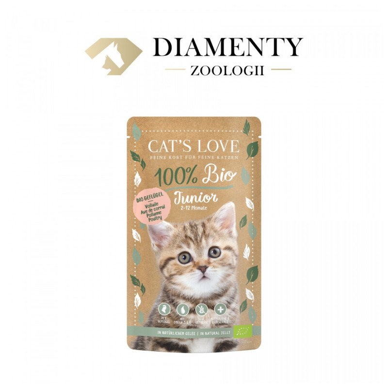 CAT'S LOVE Junior Bio Poultry 100 g – wet kitten food with organic poultry