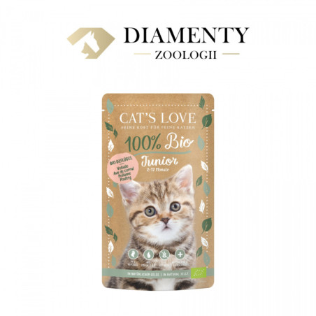 CAT'S LOVE Junior Bio Poultry 100 g – wet kitten food with organic poultry