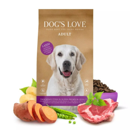 DOG'S LOVE Lamm 2 kg – dry dog food with lamb, sweet potatoes and apples