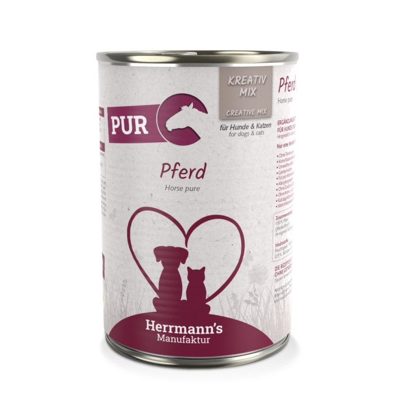HERRMANN'S MANUFAKTUR Pferd Pur 400 g – wet dog food with horse meat