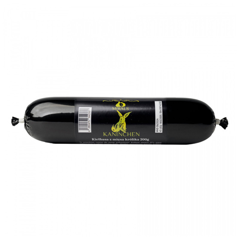 MIRALS Kaninchen 200 g – rabbit meat sausage dog treat