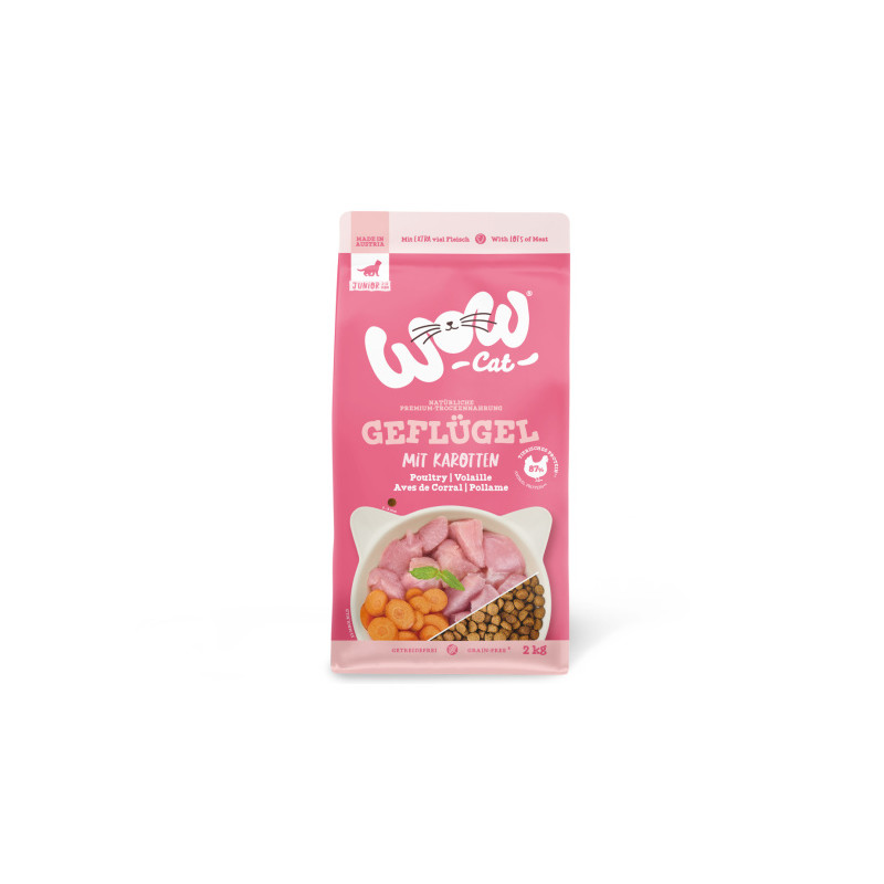 WOW CAT Junior Geflügel 2 kg – sucha karma z drobiu dla kociąt