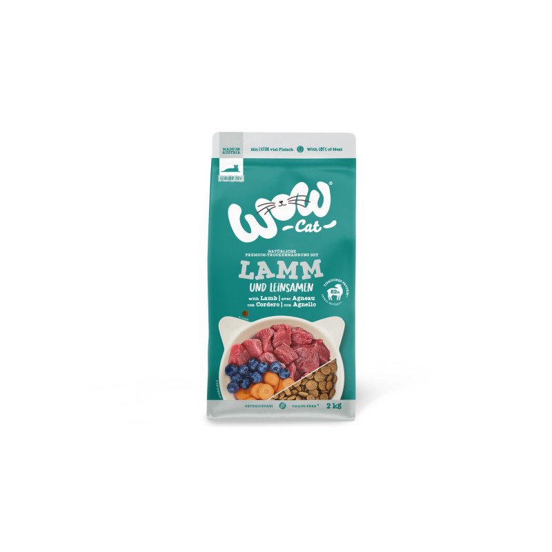 WOW CAT Senior with lamb 2 kg – dry food for senior cats