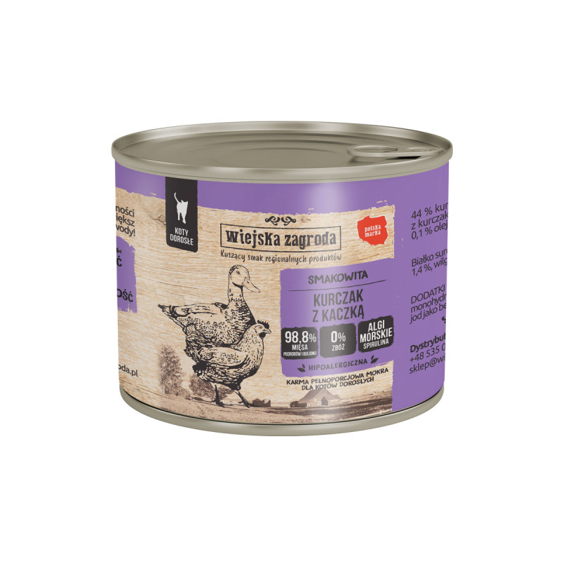 Wiejska Zagroda chicken with duck 200 g – wet food for cats