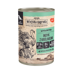 Wiejska Zagroda Indyk z królikiem 400 g – karma mokra dla psa