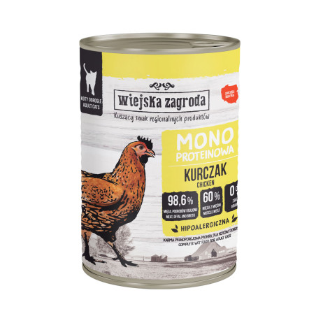 Wiejska Zagroda monoprotein chicken 400 g – wet food for cats