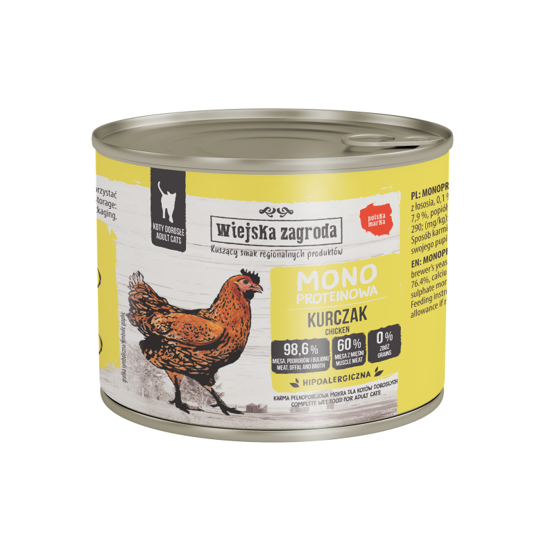 Wiejska Zagroda monoprotein chicken 200 g – wet food for cats