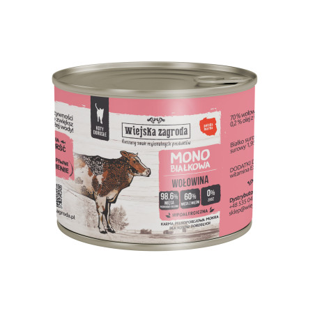 Wiejska Zagroda monoprotein beef 200 g – wet food for cats